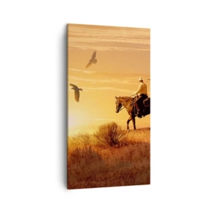 Cuadro sobre lienzo - Impresión de Imagen - Solo a través de la pradera - 45x80 cm