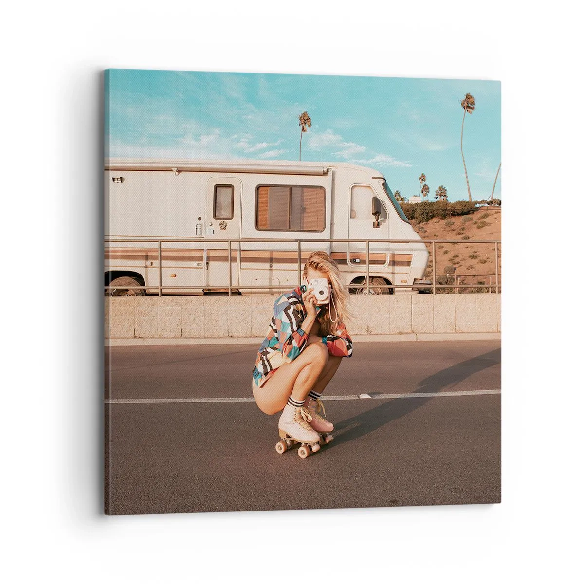 Cuadro sobre lienzo - Impresión de Imagen - ¡Sonrían, por favor! - 70x70 cm