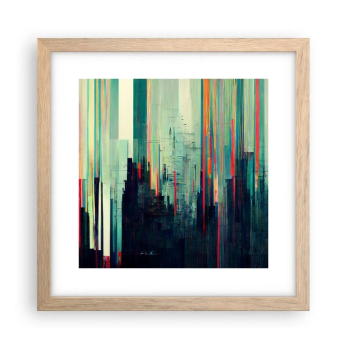 Póster en marco roble claro - Ciudad futurista - 30x30 cm