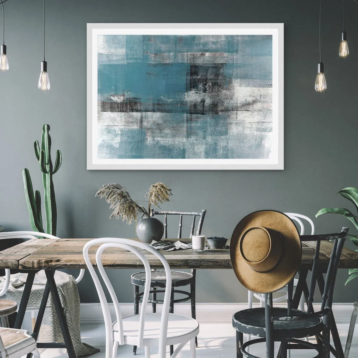 Póster en marco blanco - Agua y aire - 91x61 cm