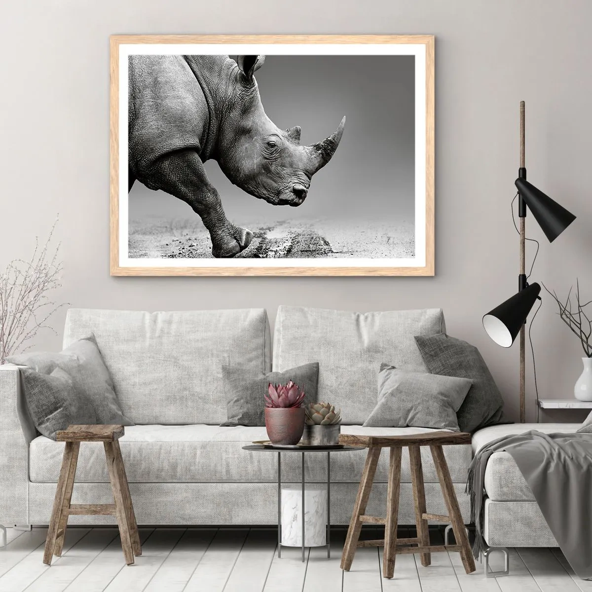 Póster en marco roble claro - Fuerza imparable - 70x50 cm