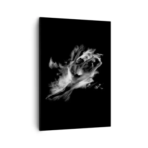 Cuadro sobre lienzo - Impresión de Imagen - Una bailarina en una pose dinámica sobre un fondo negro. - 50x70cm - El arte del vuelo - Decoración de pared moderna para salón y dormitorio ARTTOR