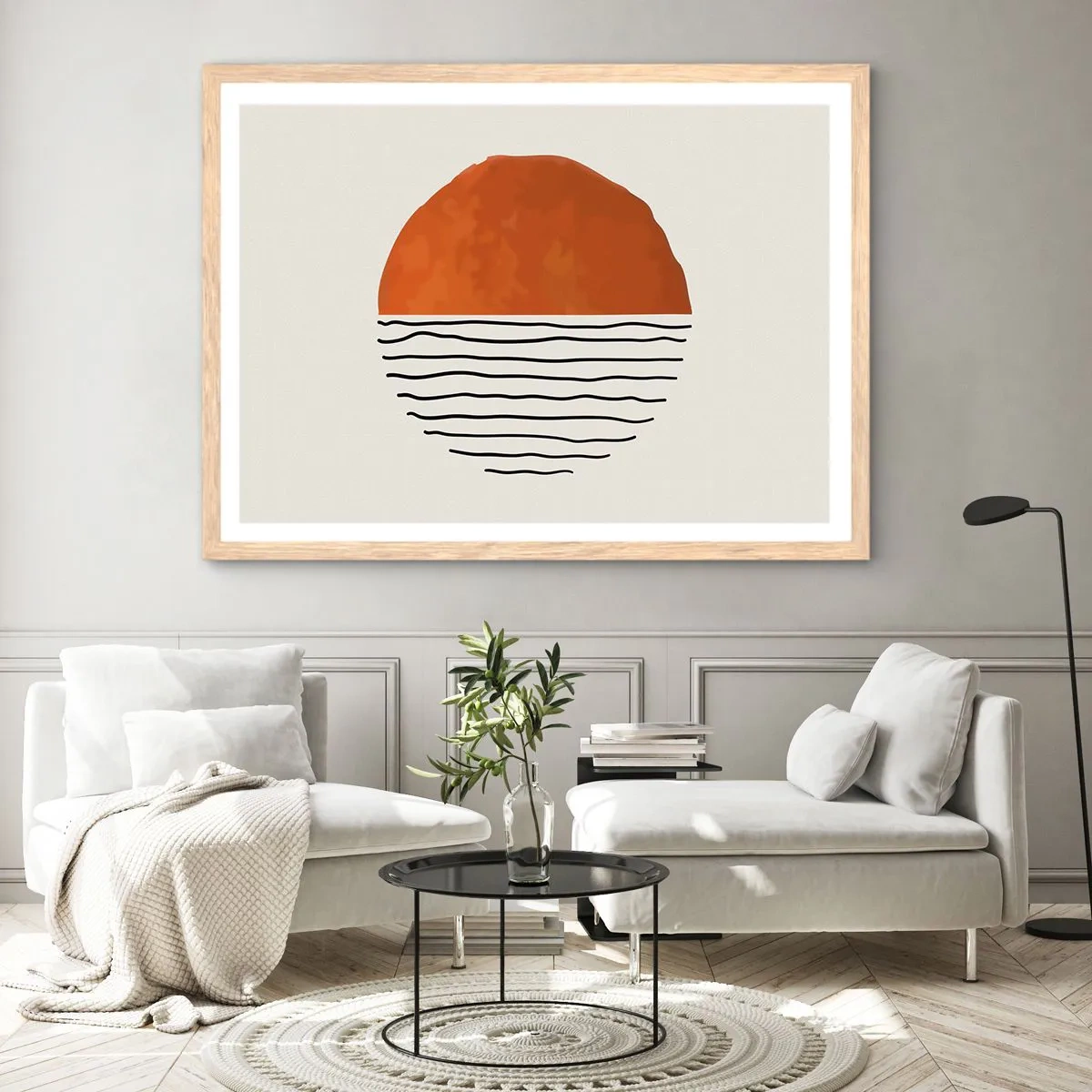 Póster en marco roble claro - En un ambiente japonés - 70x50 cm