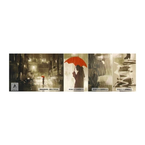 Muestra de fotomural autoadhesivo Deluxe Sticker - Soledad en la urbe - Ciudad, Mujer, Arquitectura - 100x30 cm