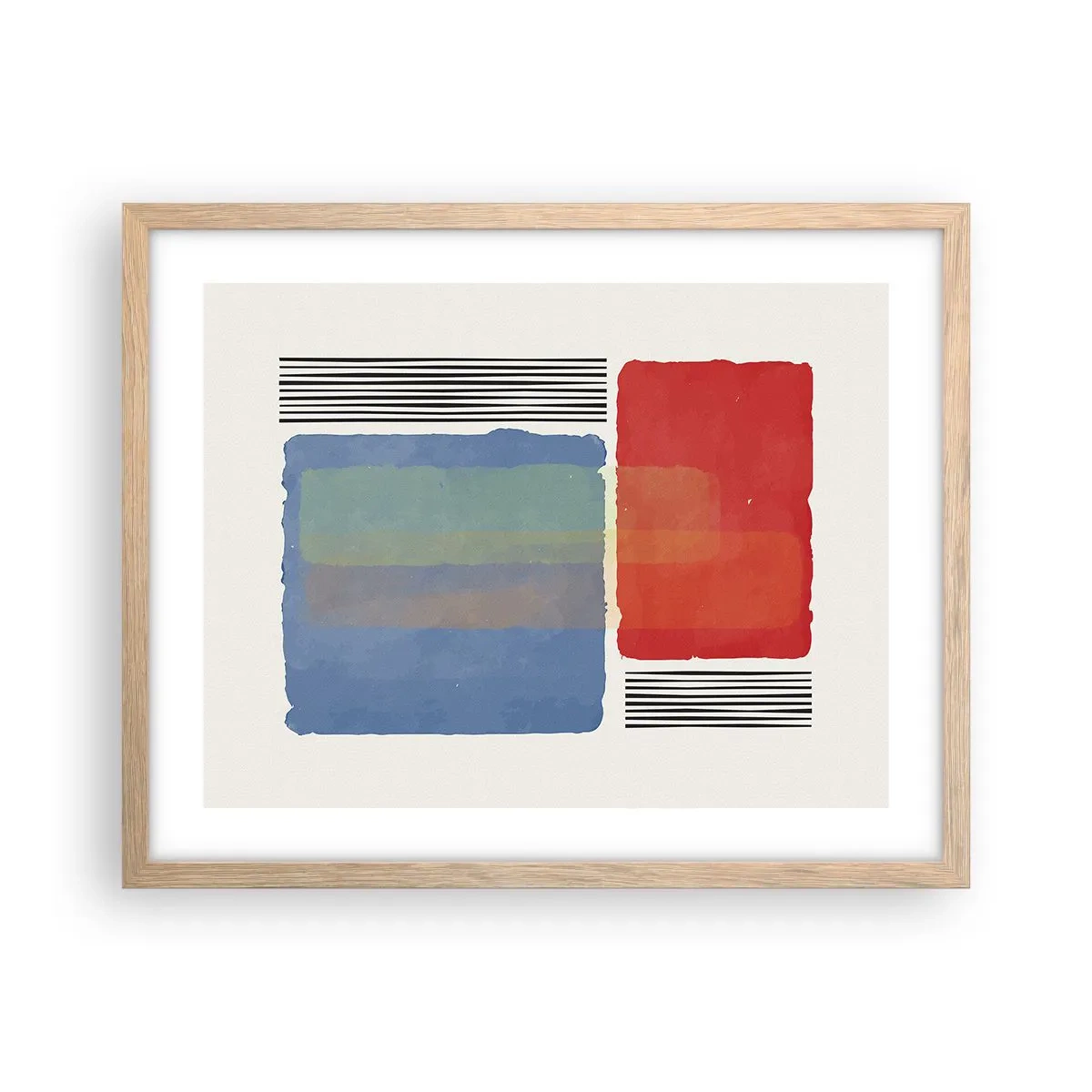 Póster en marco roble claro - Espíritu y alma de la geometría - 50x40 cm