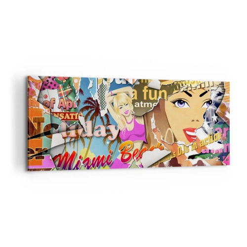 Cuadro sobre lienzo - Impresión de Imagen - Recuerdos de las vacaciones - 100x40 cm