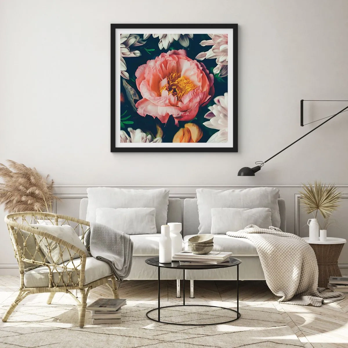 Póster en marco negro - Con esplendor barroco - 40x40 cm