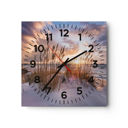 Reloj de pared - Reloj de vidrio - Adiós al sol y al viento - 30x30 cm