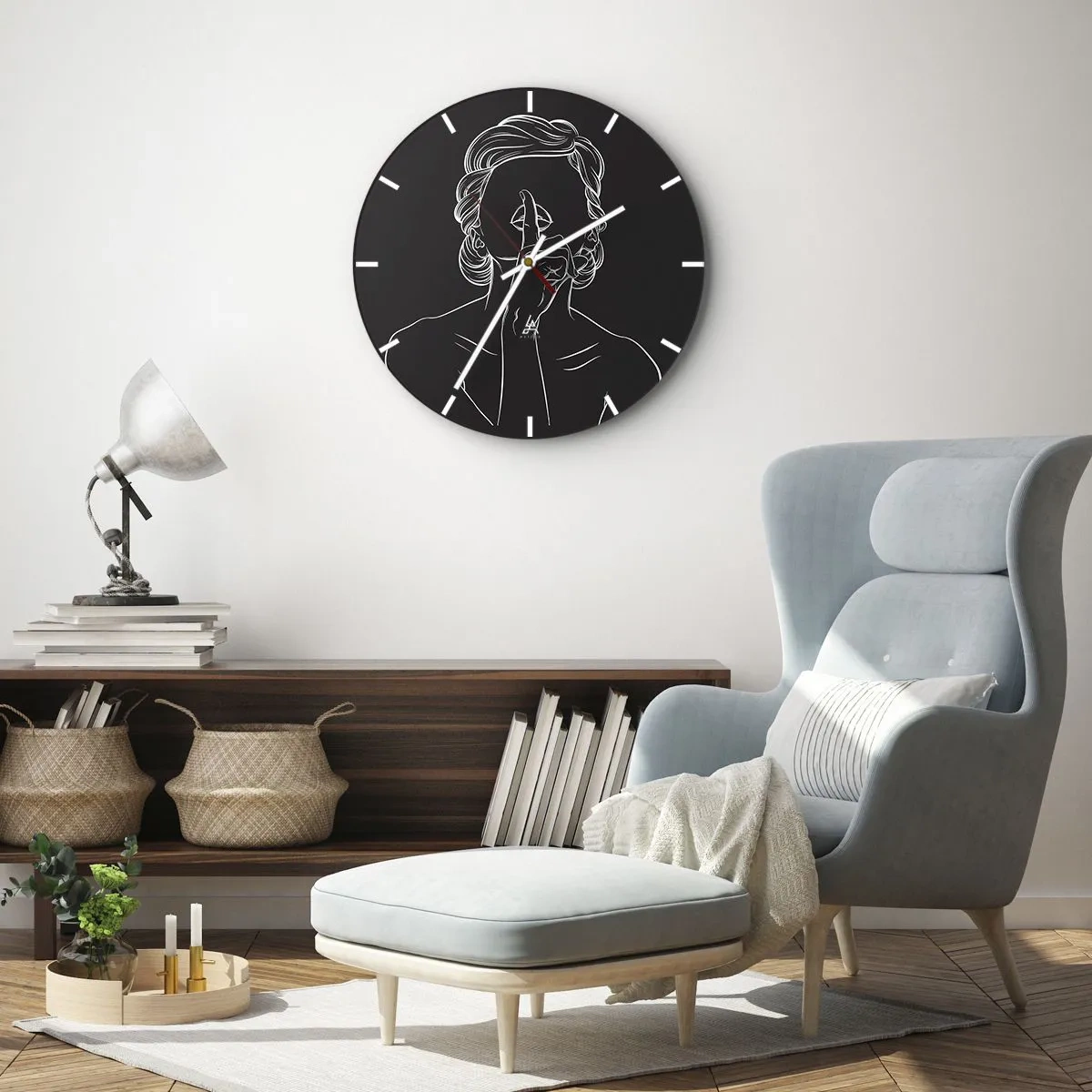 Reloj de pared - Reloj de vidrio - La belleza florece en silencio - 30x30 cm
