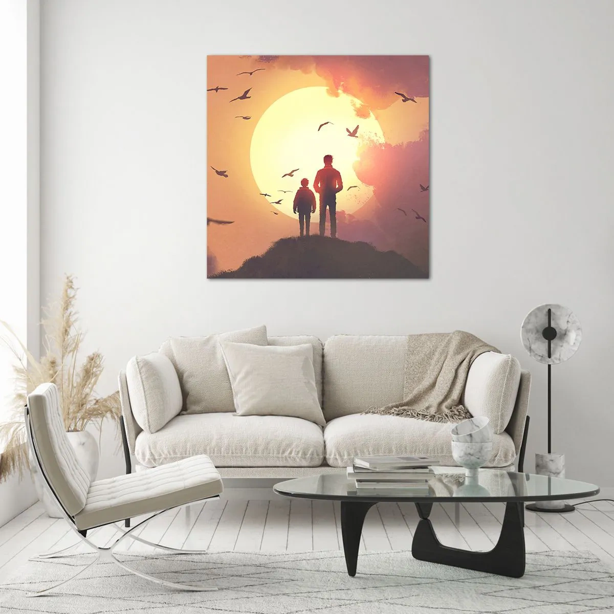 Cuadro sobre vidrio - Impresiones sobre Vidrio - Cara a cara con el sol - 60x60 cm