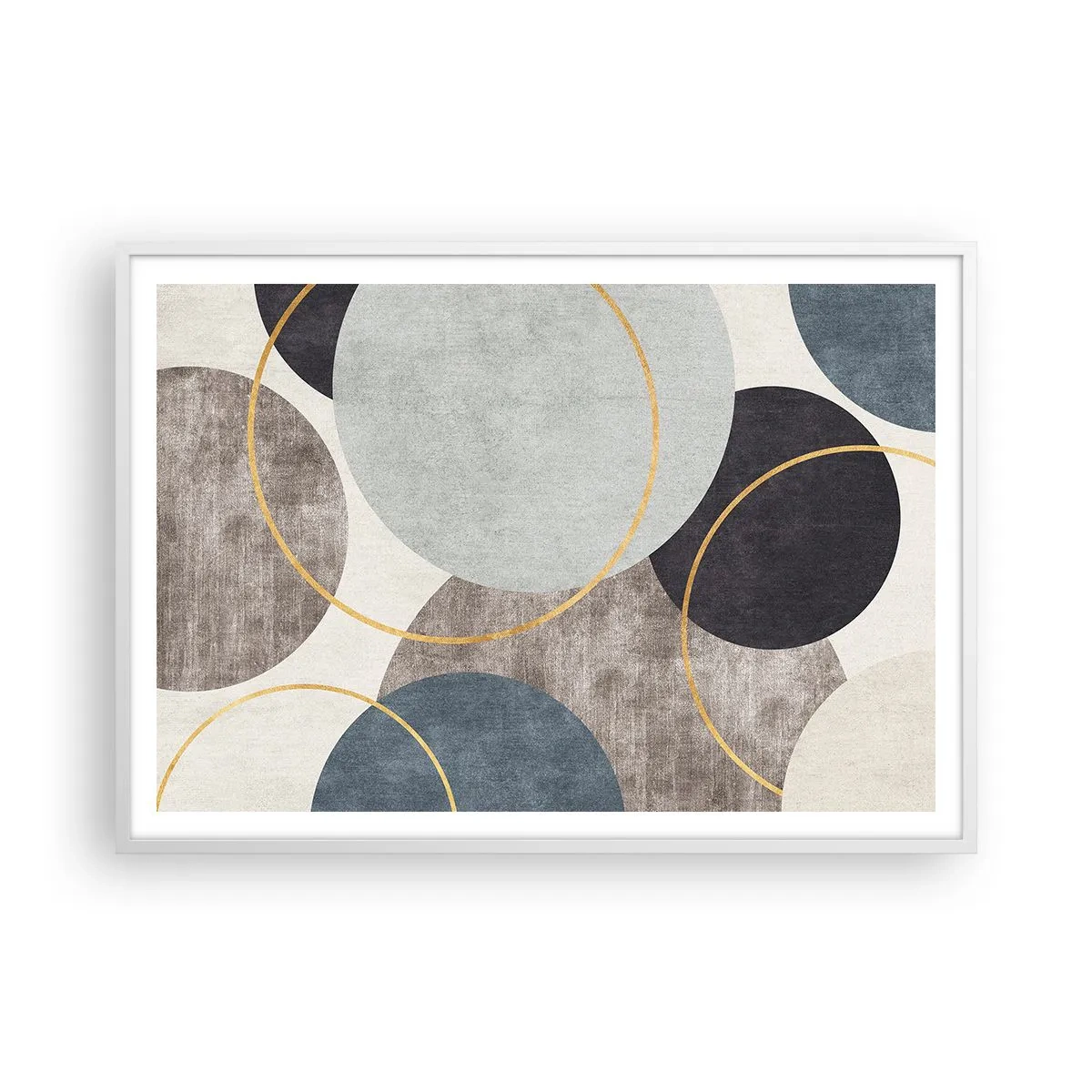 Póster en marco blanco - Círculo tras círculo - 100x70 cm