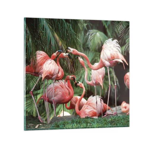 Cuadro sobre vidrio - Impresiones sobre Vidrio - Cotilleos de la tarde - 30x30 cm