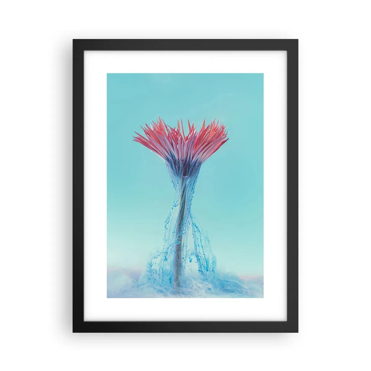 Póster en marco negro - En un abrazo vigorizante - 30x40 cm