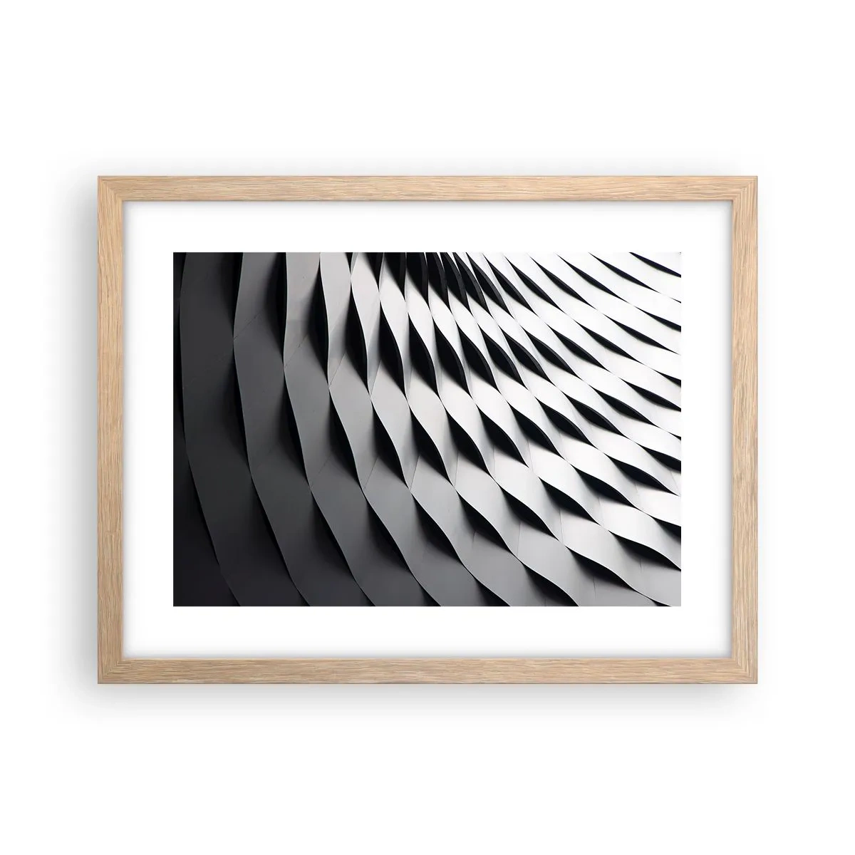 Póster en marco roble claro - En la superficie de las ondas - 40x30 cm