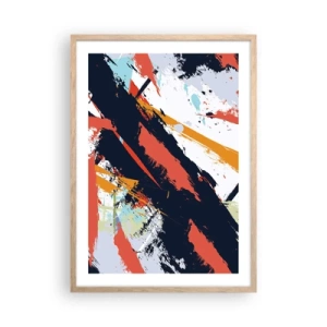 Póster en marco roble claro - Composición dinámica - 50x70 cm