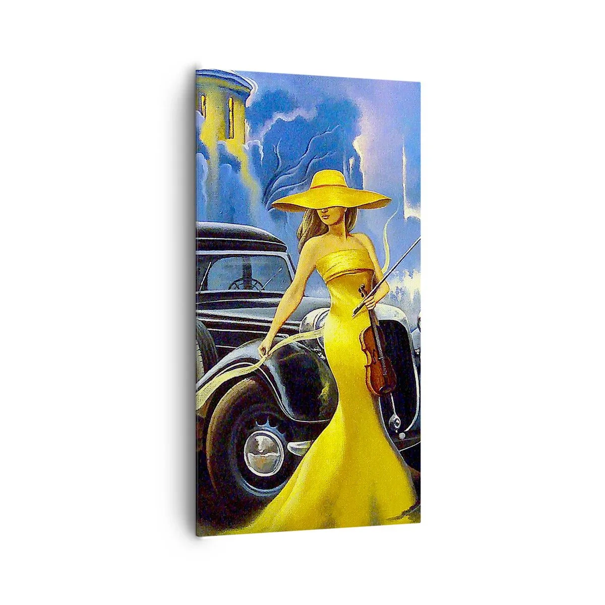 Cuadro sobre lienzo - Impresión de Imagen - Noche de violín y pasión - 65x120 cm