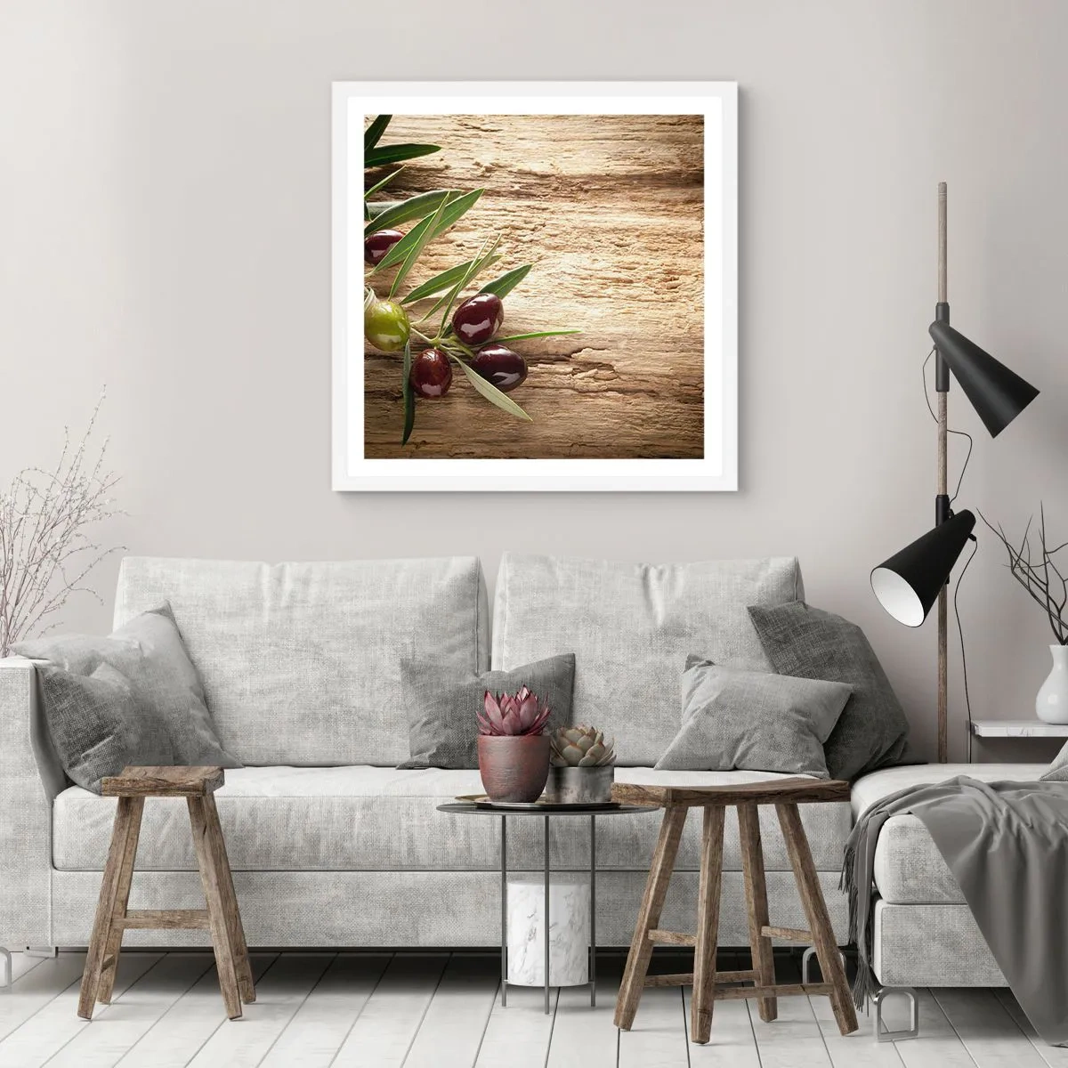 Póster en marco blanco - Directamente de la naturaleza - 40x40 cm