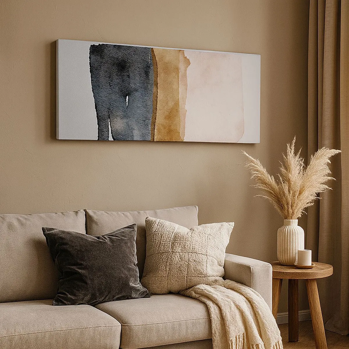 Cuadro sobre lienzo - Impresión de Imagen - Una composición de colores tierra - 100x40 cm