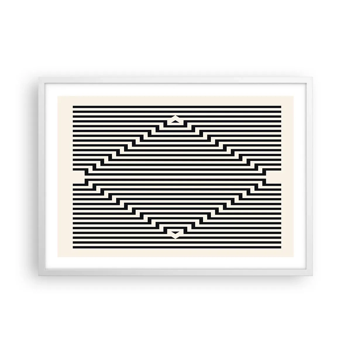 Póster en marco blanco - Ilusión geométrica - 70x50 cm