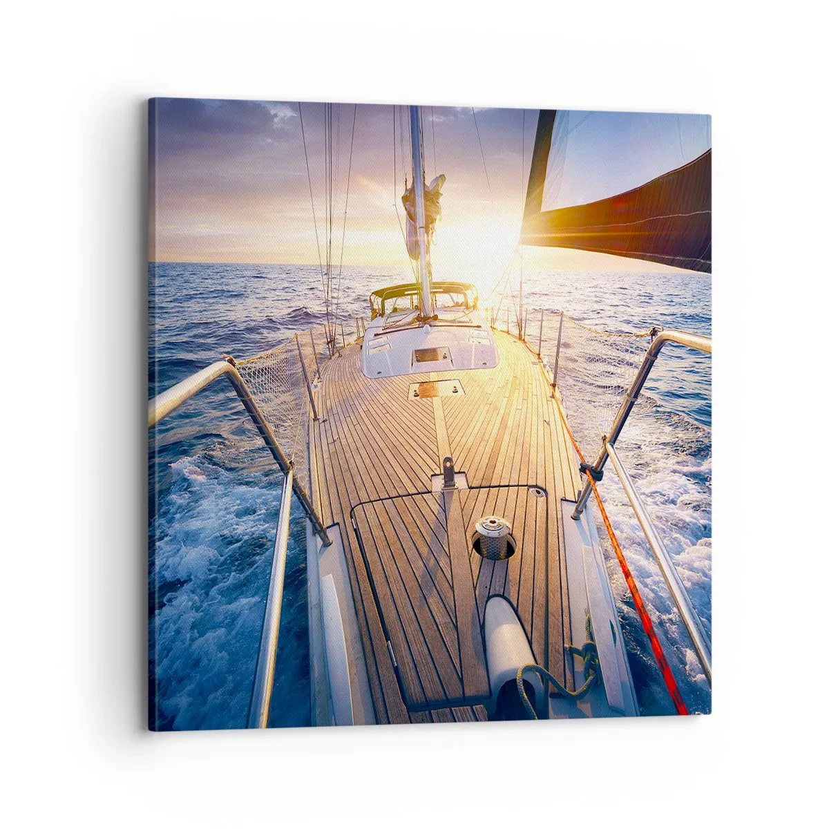 Cuadro sobre lienzo - Impresión de Imagen - Corriendo sobre las olas - 70x70 cm