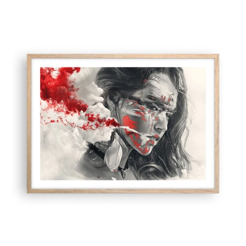 Póster en marco roble claro - En los humos del absurdo - 70x50 cm