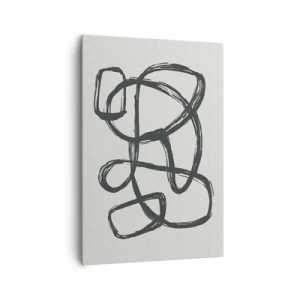 Cuadro sobre lienzo - Impresión de Imagen - Líneas abstractas que crean formas libres sobre un fondo claro - 70x100cm - Abstracción en bucle - Decoración de pared moderna para salón y dormitorio ARTTOR