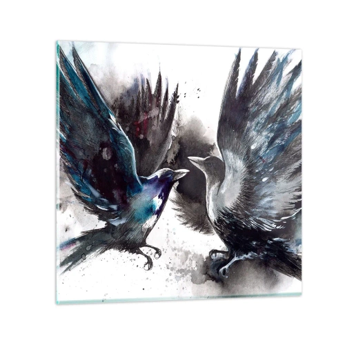 Cuadro sobre vidrio - Impresiones sobre Vidrio - De cuervo a cuervo... - 30x30 cm