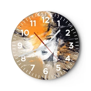 Reloj de pared - Reloj de vidrio - Y se convierte en luz - 30x30 cm