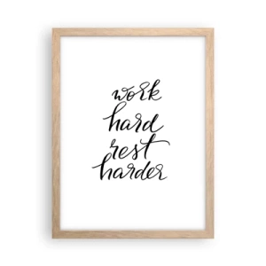 Póster en marco roble claro - Balance de vida - 30x40 cm