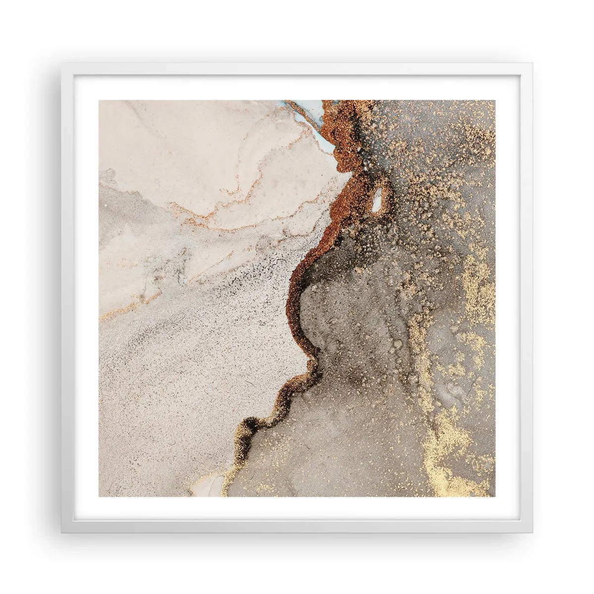 Póster en marco blanco - En la frontera de los colores - 60x60 cm