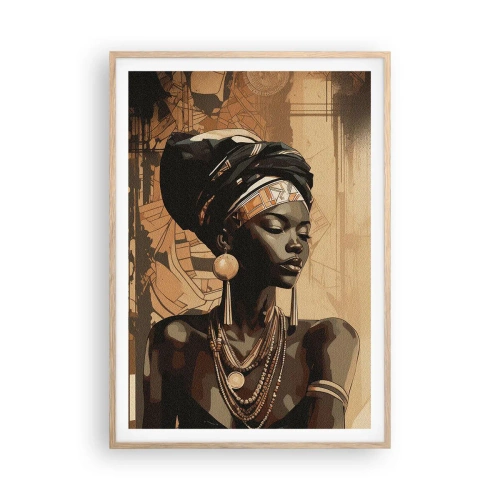 Póster en marco roble claro - Majestuosidad africana - 70x100 cm