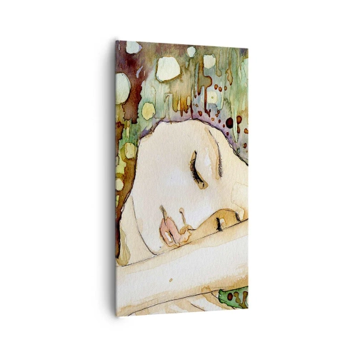 Cuadro sobre lienzo - Impresión de Imagen - Sueño esmeralda y violeta - 65x120 cm