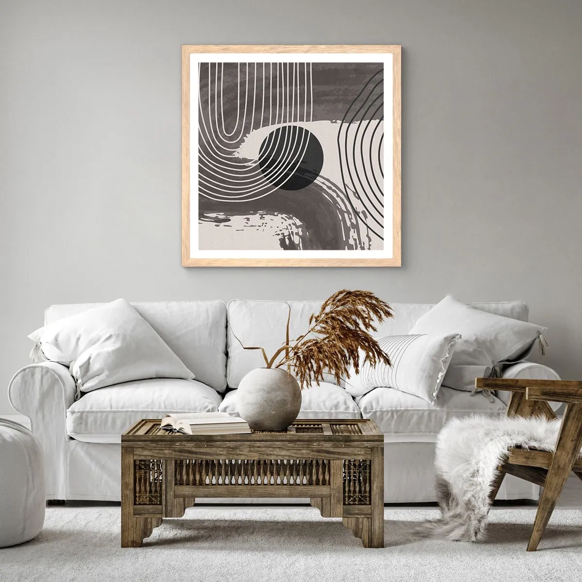 Póster en marco roble claro - La victoria del óvalo - 60x60 cm