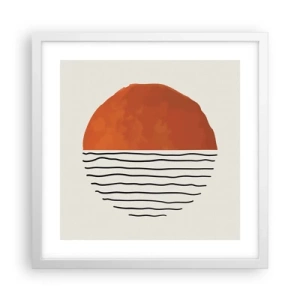 Póster en marco blanco - En un ambiente japonés - 40x40 cm