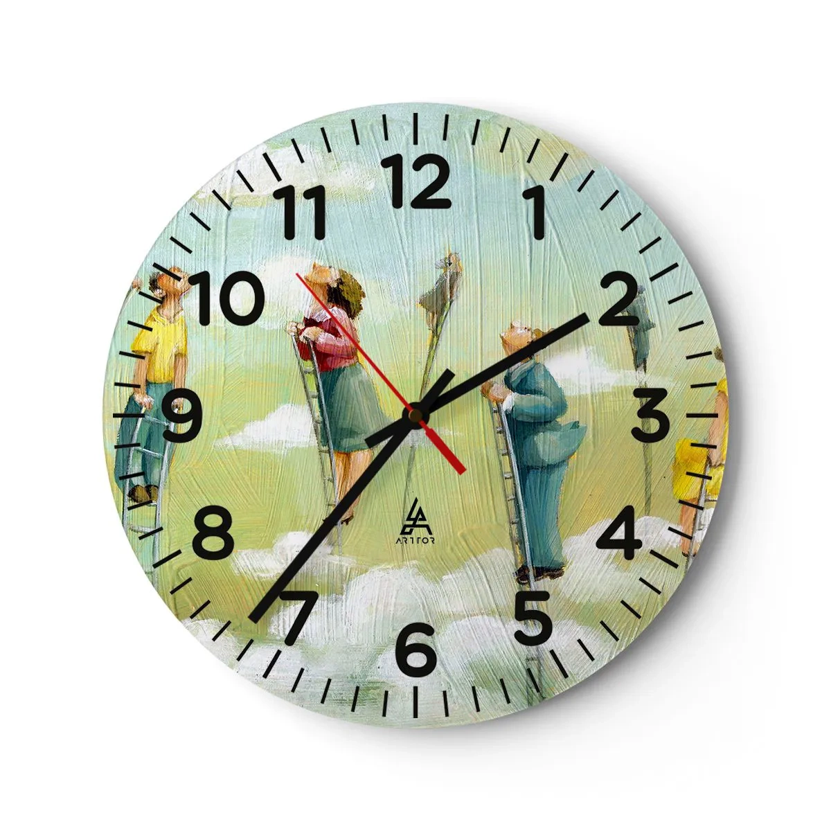 Reloj de pared - Reloj de vidrio - Sigue tu sueño - 30x30 cm