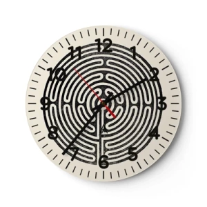 Reloj de pared - Reloj de vidrio - Orden misterioso - 30x30 cm