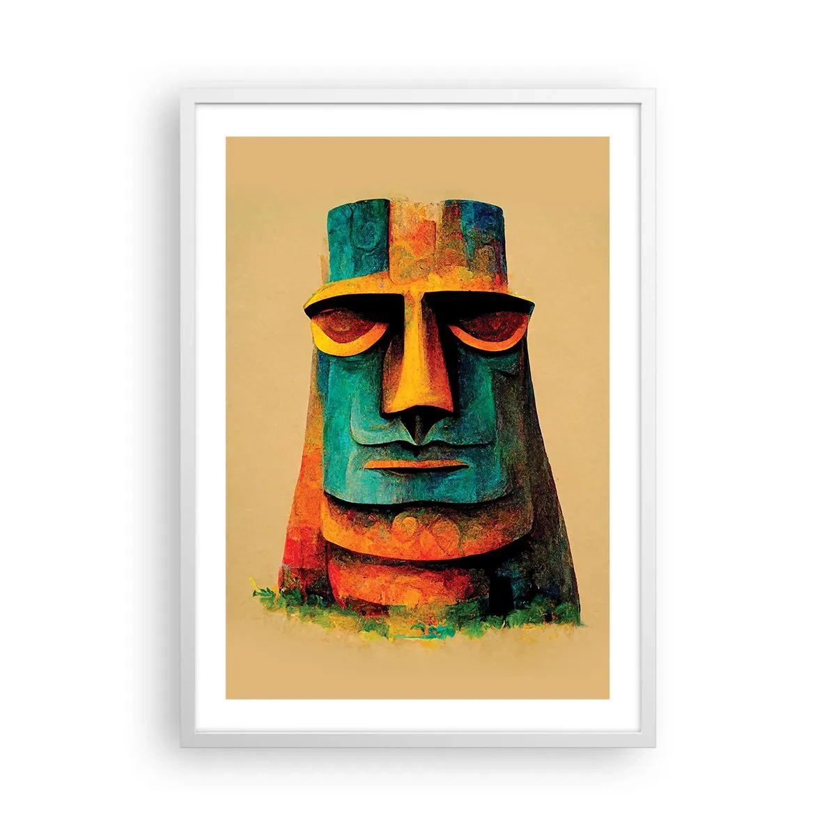 Póster en marco blanco - Escultural, pero simpática - 50x70 cm