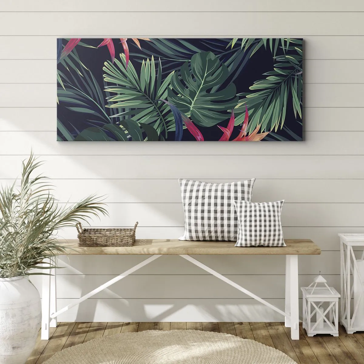 Cuadro sobre lienzo - Impresión de Imagen - Encender el color verde - 100x40 cm