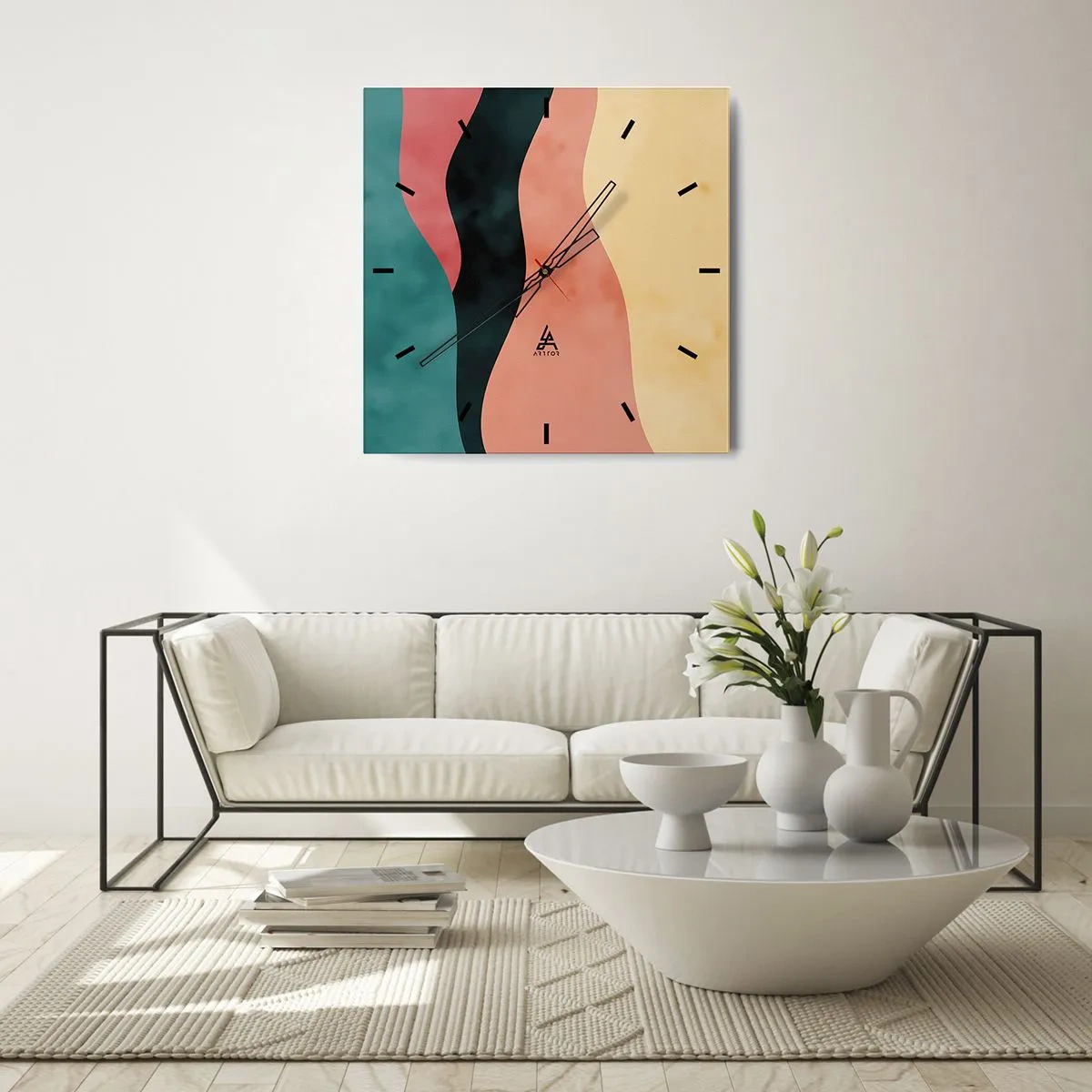 Reloj de pared - Reloj de vidrio - Discordia compatible - 30x30 cm