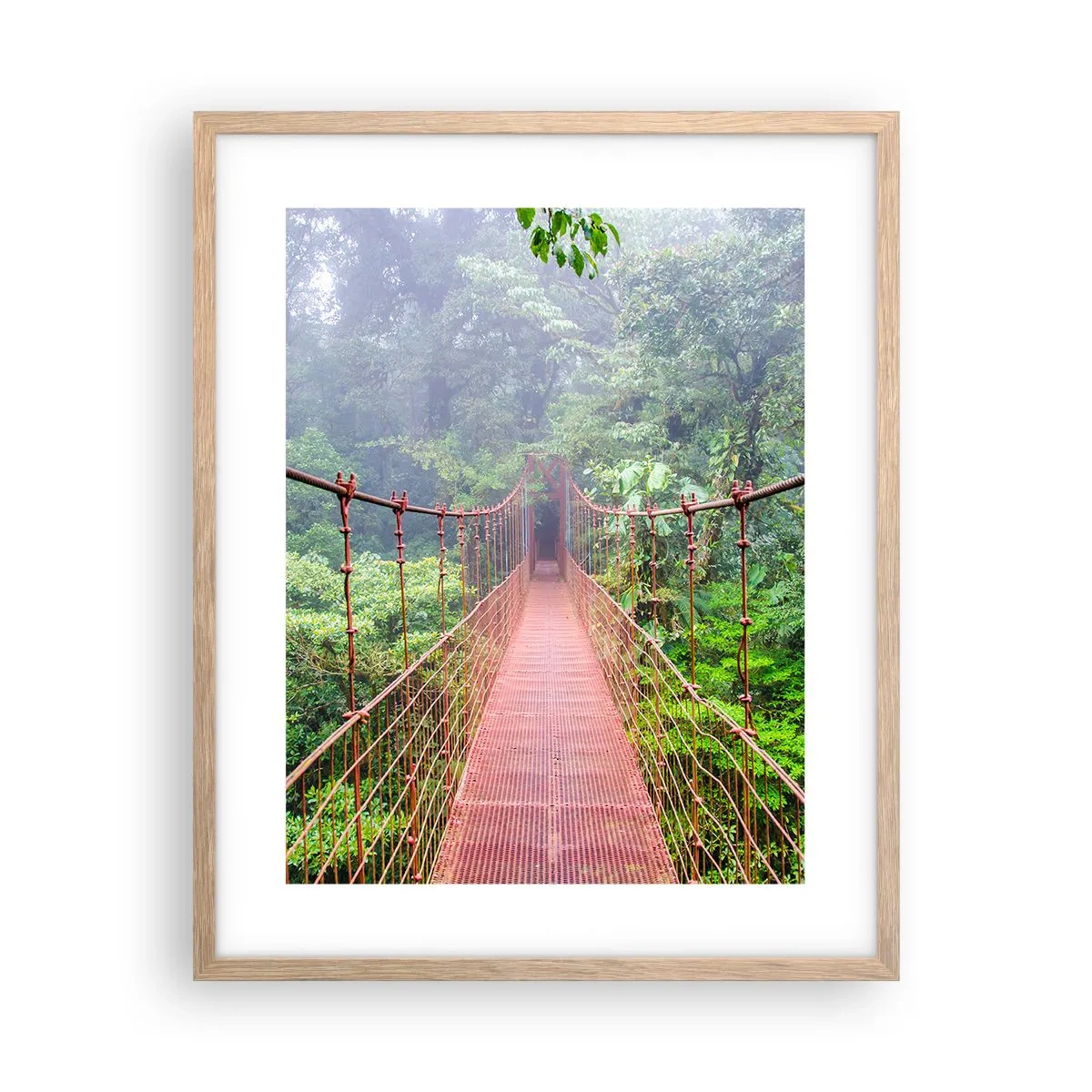 Póster en marco roble claro - Suspendido sobre las copas - 40x50 cm
