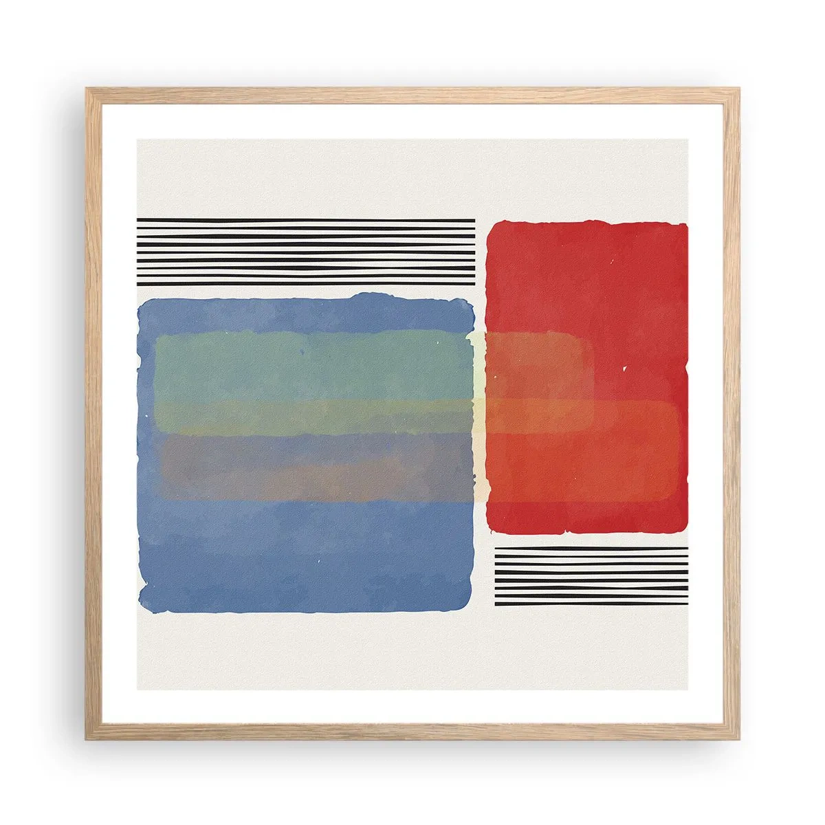 Póster en marco roble claro - Espíritu y alma de la geometría - 60x60 cm