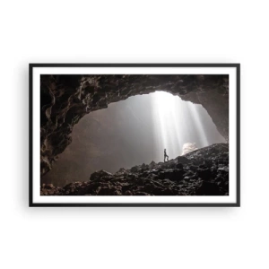 Póster en marco negro - Gruta luminosa - 91x61 cm