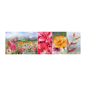 Muestra de fotomural autoadhesivo Deluxe Sticker - Un jardín enloquecido - flores, Jardín, Naturaleza - 100x30 cm