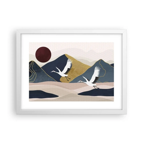 Póster en marco blanco - Y el día ha vuelto a pasar volando - 40x30 cm