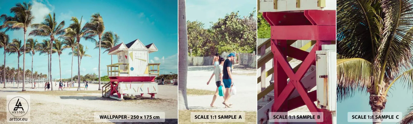 Muestra de fotomural autoadhesivo Deluxe Sticker - Un hermoso día por delante - Paisaje, Playa, Florida - 100x30 cm