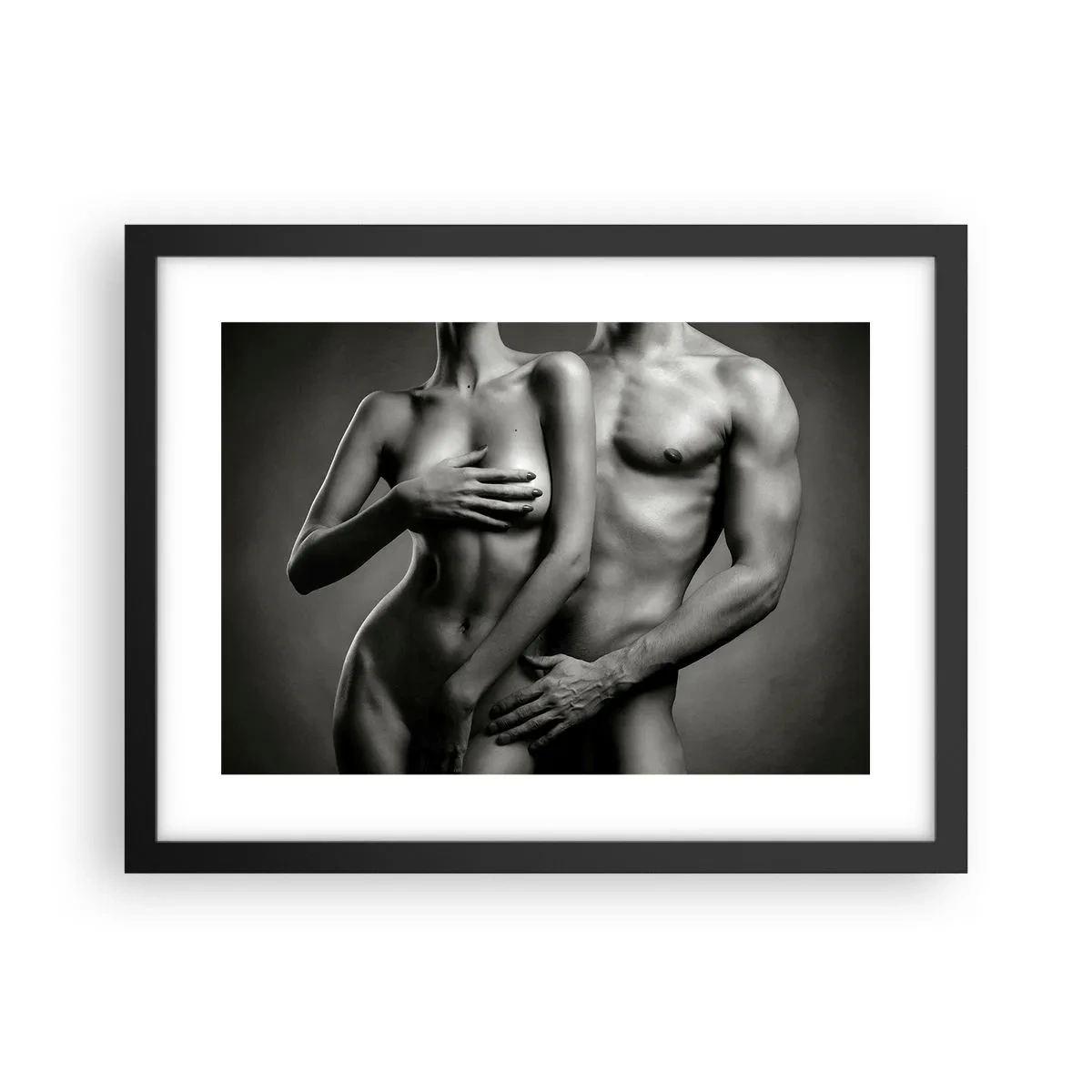 Póster en marco negro - Adán y Eva - 40x30 cm