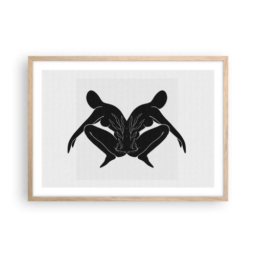 Póster en marco roble claro - Un alma compartida - 70x50 cm