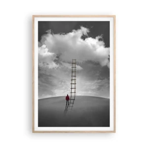 Póster en marco roble claro - Todo es posible - 70x100 cm