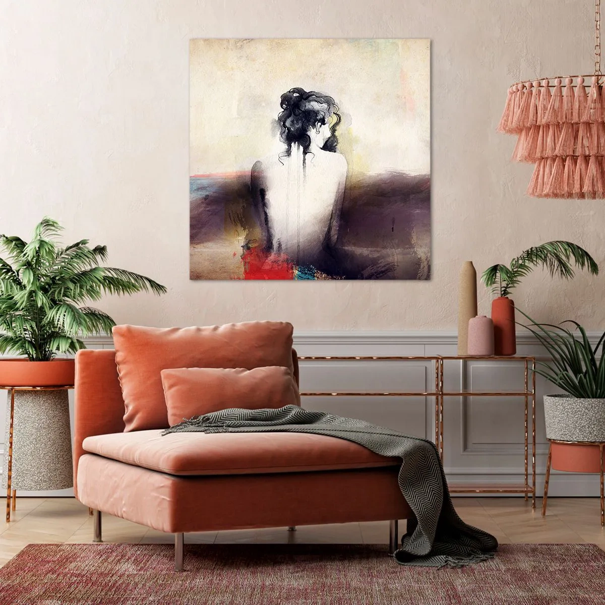 Cuadro sobre lienzo - Impresión de Imagen - Líneas suaves, formas ovaladas - 40x40 cm