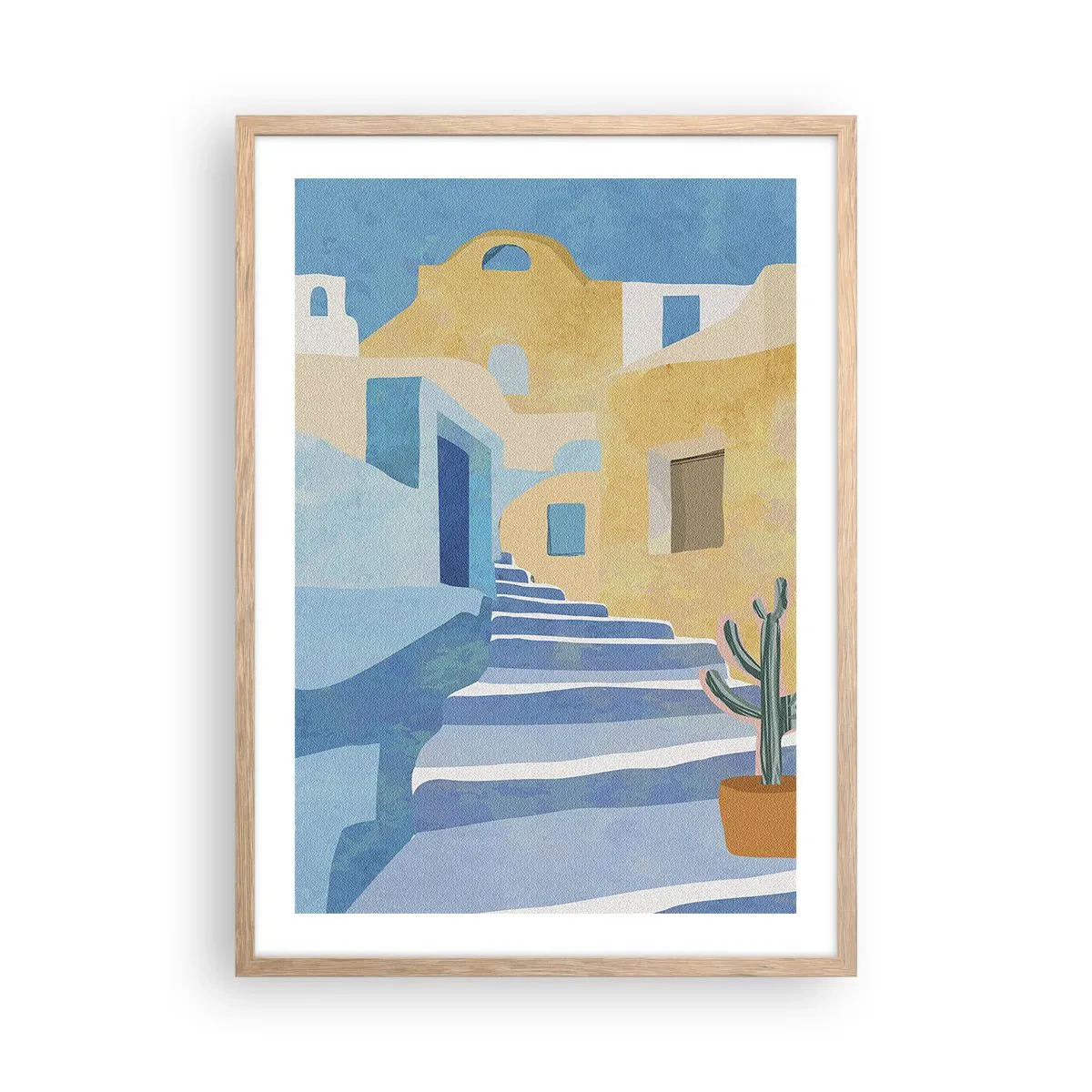 Póster en marco roble claro - Un día en una ciudad árabe - 50x70 cm